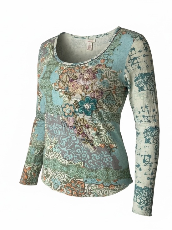 Sundance Tops - Sundance Boho Floral Scoop Neck Long Sleeve Women’s Top - L